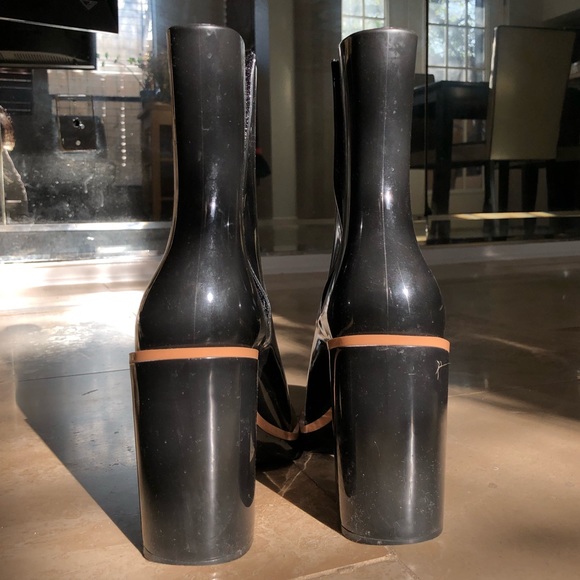 melissa black patent classic chunky heeled rain boots - Picture 2 of 7